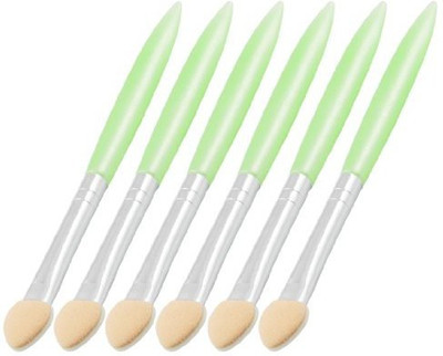 Rosallini Ladies Green Handle Eye Shadow Sponge Brushes Cosmetic Tool(Pack of 6)