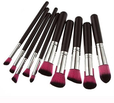 

Leewa Set Powder Foundation Eyeshadow Tool With Synthetic Hair & Wood & Aluminum Handle (hot Pink)(Pack of 10)