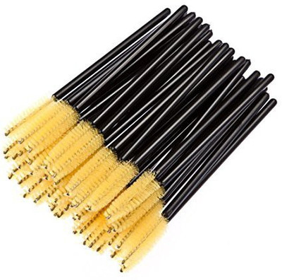 

Voberry Hot! Disposable Eyelash Brush Mascara Wands Makeup Cosmetic Tool (yellow)(Pack of 50)