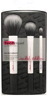 

Real Techniques Women's Handle Kabuki Powder Foundation Blusher Brushes Kit Luxury Gift Rt Duo-fiber Collection(Pack of 3)