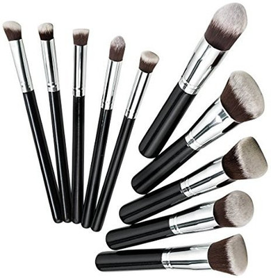 

Zxuy Premium Synthetic Hair Cosmetics Foundation Blending Blush Face Powder Brush Kit(Pack of 10)