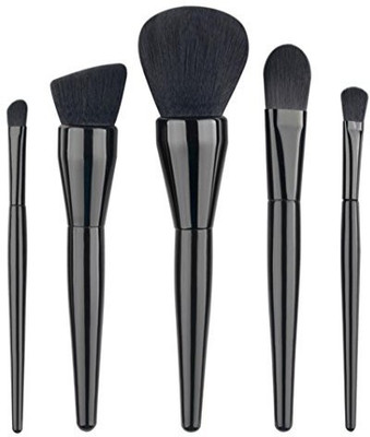 

Alonea Professional Makeup Set Powder Foundation Eyeshadow Eyeliner Lip Brushes (black)(Pack of 5)