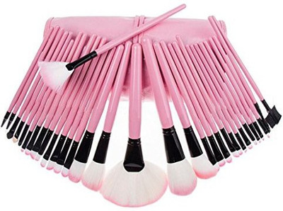 

Willtoo Pouch Bag Case Superior Soft Cosmetic Makeup Brush Set Kit Pink(Pack of 32)
