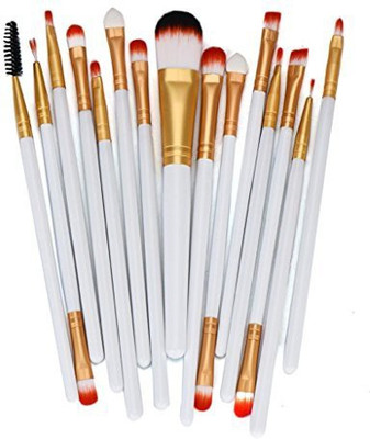 

Overmal Makeup Brush Set Tools Make-up Toiletry Kit Wool Make Up Brush Set (white)(Pack of 15)