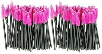 

Fullkang lot Make Up Brush Pink Synthetic Fiber One-off Disposable Eyelash Brush(Pack of 100)