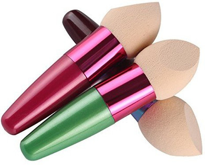 

Bodermincer Scala Foundation Makeup Sponge Eco Blender Beauty Egg Puff Make Up Sponge Brush ( Green+rose+brown)(Pack of 3)