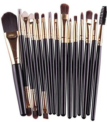 

Voberry ® Eye Shadow Foundation Eyebrow Lip Brush Professional Makeup Brushes (black)(Pack of 15)