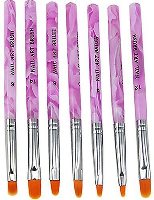 

Polytree Nail Art Uv Builder Gel Acrylic Brush Painting Pen Set Purple(Pack of 7)