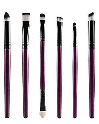 

Kolight ® Makeup Brushes Cosmetics Set Eyeshadow Eyeliner Nose Lip Smudge Tool Kit (purple+black)(Pack of 6)