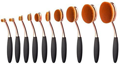 

Jixiaolan Soft Oval Toothbrush For Cosmetic Tool(rose Gold Black)(Pack of 10)