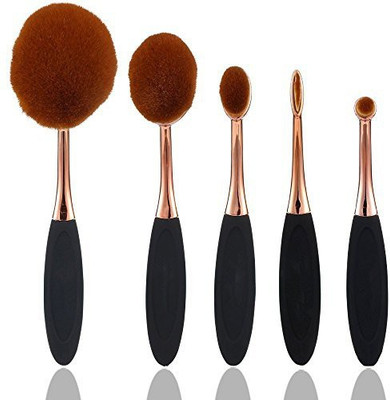 

Jpnk Oval Tooth Brush Shape Oval Makeup Brushes ( , Rose Golden)(Pack of 5)