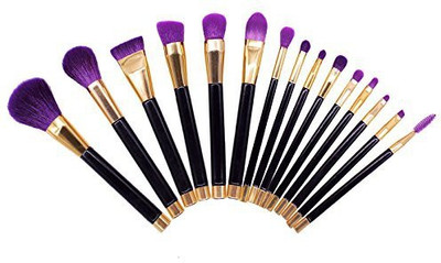 

Vander Premium Synthetic Kabuki Foundation Eyeliner Brushes Kit(purple)(Pack of 15)