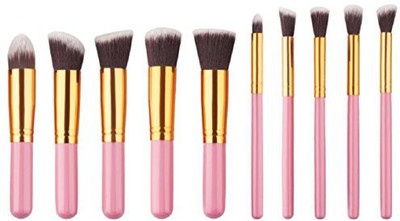

Lookatool 1set Cosmetic Makeup Brush Brushes Set Foundation Powder Eyeshadow(pink)(Pack of 10)