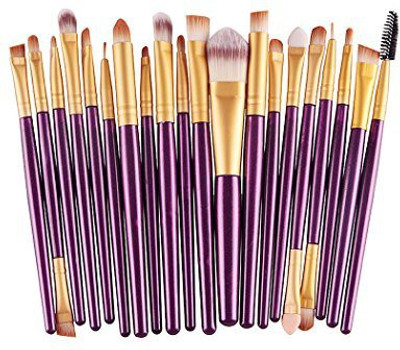 

Raylans Multi Function Set Foundation Eyeshadow Eyebrow Lip Eyeliner Cosmetic Tool Kit (golden, Purple)(Pack of 20)