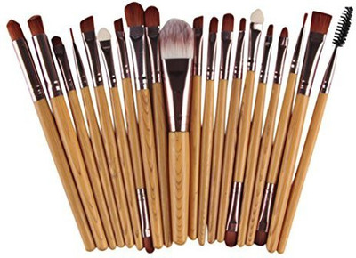 

Overmal Makeup Brush Set Tools Make-up Toiletry Kit Wool Make Up Brush Set (khaki)(Pack of 20)