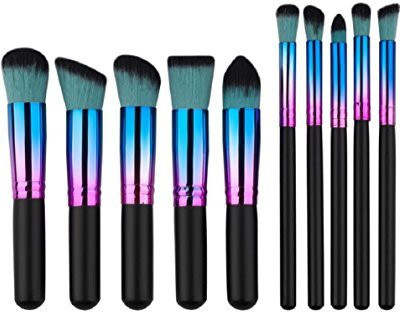 

Lookatool Cosmetic Makeup Brush Brushes Set Foundation Powder Eyeshadows(Pack of 10)