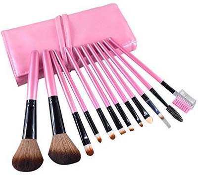 

Binmer(tm) Professional Powder Foundation Eyeshadow Brush Cosmetic Makeup Brushes Set Tool (pink)(Pack of 12)