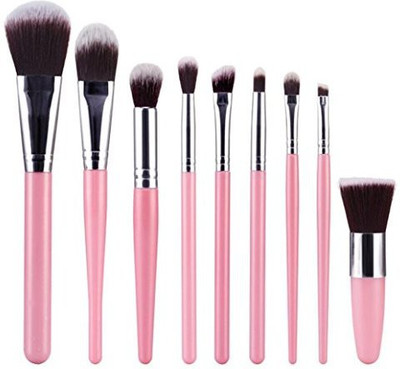 

Bolayu Cosmetic Brush Makeup Brush Tools Kits Sets (silver)(Pack of 9)