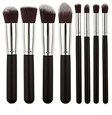 

Kolight Set Of Professional Foundation Face Powder Blending Makeup Sets(black+sliver)(Pack of 8)