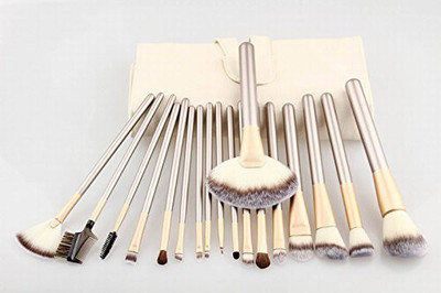 

Kolight Top Professional Cosmetic Makeup Brush Set Kit Brushes&tools Make Up Case (#204 Cream)(Pack of 18)