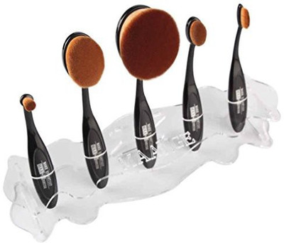

Alonea 5 Hole Microscler Makeup Brush Holder Drying Rack Organizer Cosmetic Shelf Tool (clear)(Pack of 5)