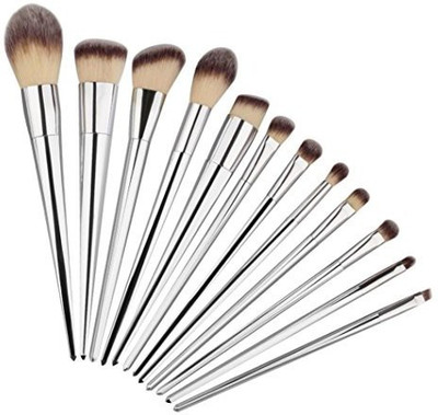 

Overmal Make Up Foundation Eyebrow Eyeliner Blush Cosmetic Concealer Brushes Sliver(Pack of 12)