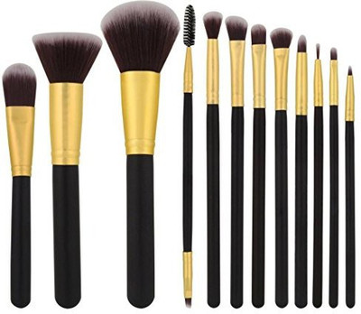 

Alonea Makeup Brushes Set Powder Foundation Eyeshadow Eyeliner (black)(Pack of 12)