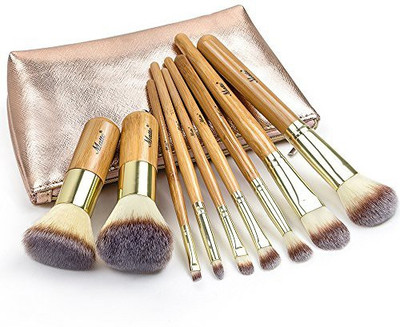 

Matto Bamboo Makeup Brush Set With Travel Bag(Pack of 9)