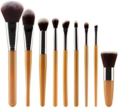 

Overmal Cosmetic Brush Makeup Brush Sets Kits Tools(silver)(Pack of 9)