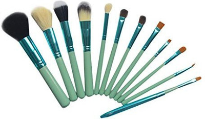 

Alonea Cosmetic Makeup Brush Brushes Set Foundation Powder Eyeshadow Brush (green)(Pack of 12)