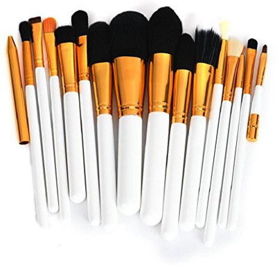 

Leewa Rayon Makeup Brushes Set Powder Foundation Eyeshadow Eyeliner Lip Brush Tool (white)(Pack of 16)