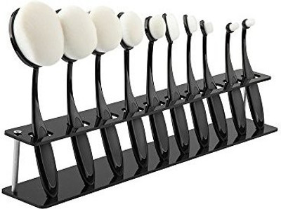 

Amarkup 10 Hole Acrylic Makeup Brush Display Shelf Rack Holder For Oval Toothbrush Shape Cosmetic Set(Pack of 10)