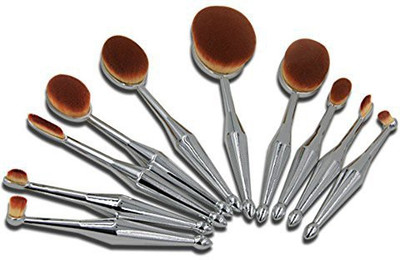 

Kuulee New Toothbrush Oval Silver Mermaid Shape Makeup Brush(Pack of 10)