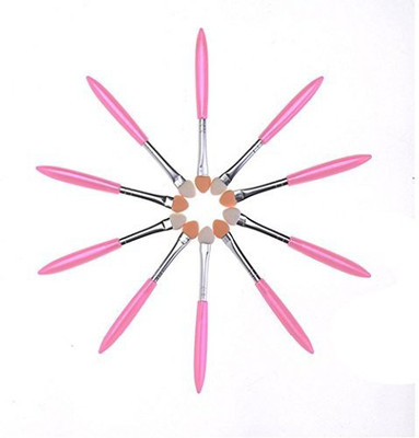 

Overmal Makeup Eye Shadow Eyeliner Brush Sponge Applicator Tool Makeup Tool (pink)(Pack of 10)
