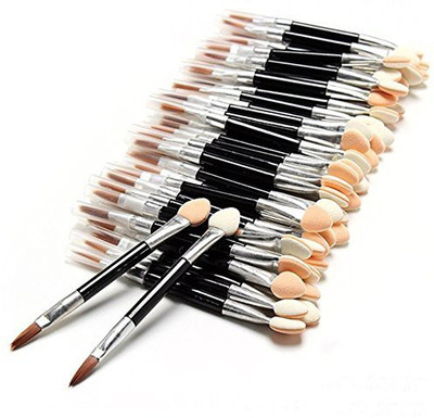 

Alice Windowshop Eye Shadow Sponge Lipstick Brush 2 In 1 Design Applicators Kit(Pack of 100)