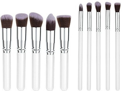 

Raylans Premium Synthetic Kabuki Cosmetics Foundation Eyeshadow Blending Brush(Pack of 10)