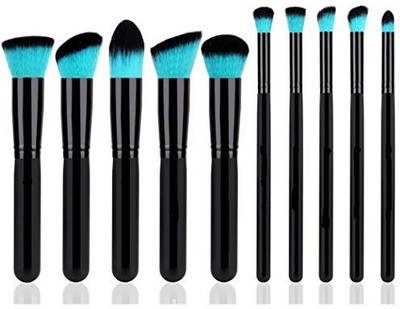 

Raylans Premium Synthetic Kabuki Cosmetics Foundation Eyeshadow Blending Brush Set(Pack of 10)