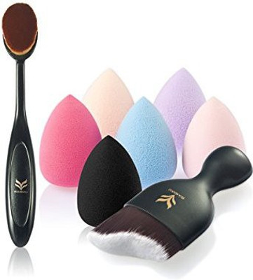 

Pixnor Makeup Blush Brush + Toothbrush Foundation Brush + Random Puffpack 3(Pack of 3)