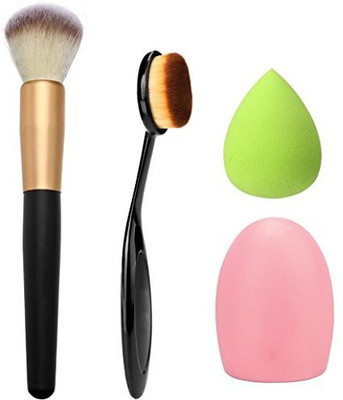 

Overmal Makeup Brush Makeup Sponge Makeup Brush Cleaner Foundation Brush(Pack of 4)