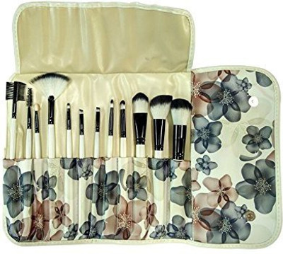

Niceeshop Professional Fiber Hair Cosmetic Makeup Brush Set with Ink Style Case,Black White(Pack of 12)
