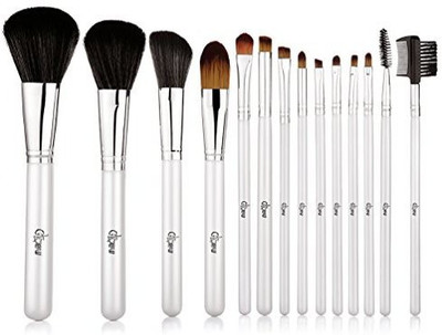 

Glow 14 Make Up Brushes Set; White/ Creamish White(Pack of 14)