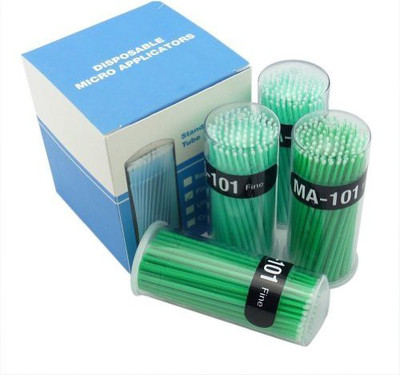 

Yimart Green Fine Size 2mm Disposable Mascara Applicator Eyelash Extension Micro Brushes(Pack of 400)