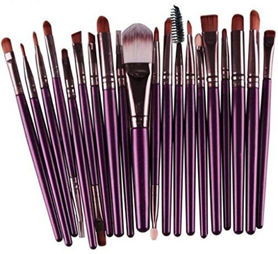 Coper Tools Make-up Toiletry Kit Wool Make Up Brush Set (purple)(Pack of 20)