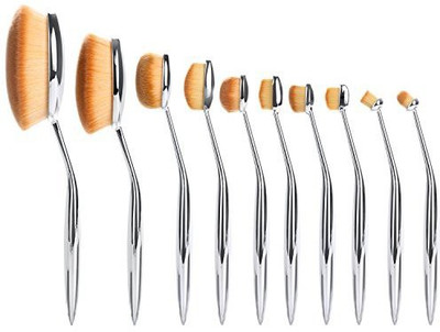 

Eshion Soft Oval Makeup Face Shaped Foundation Powder Brush Set(Pack of 10)