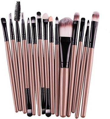 

Smtsmt Eye Shadow Foundation Eyebrow Lip Brush Makeup Brushes Tool(gold)(Pack of 15)