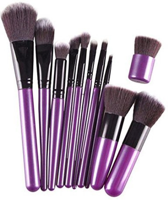 

Leewa Wool Fiber Cosmetic Brush Makeup Brush Sets Kits Tools (black)(Pack of 11)