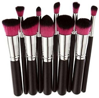 

Sannysis Makeup Brushes Set Powder Foundation Eyeshadow Tool (hot Pink)(Pack of 10)
