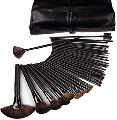 

Kupoo Makeup Brush Set Cosmetics Foundation Blending Blush Eyeliner Face_black(Pack of 32)