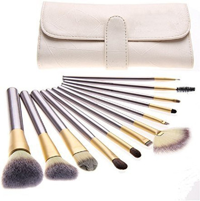 

Aboel Horse Hair Professional Kabuki Cosmetics Foundation Makeup Brushes Set With Case Bag(Pack of 12)