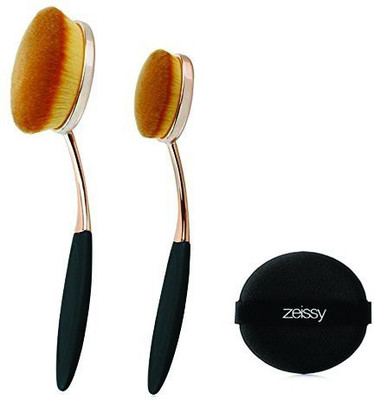 

Zeissy Gold Rose Oval Foundation Brushes Flawless Coverage Of Your Favorite Foundation And One Sponge Puff(Pack of 2)